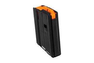 Ammunition Storage Components 5-round 350 Legend magazine with stainless steel body and bright orange follower.